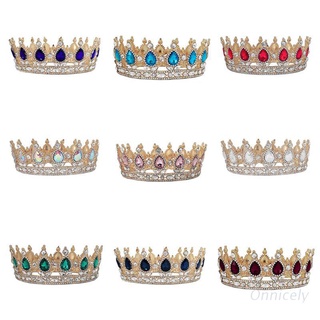 ONN Crown Rhinestone Tiaras para disfraz fiesta accesorios para el cabello con gema oro