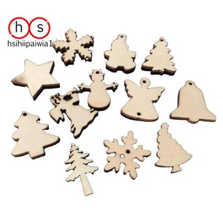 300 pzs etiquetas decorativas de árbol de navidad sin terminar con Chip de madera copos de nieve