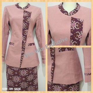 Mujer oficina trabajo Blazer trajes rosa Salem Batik combinación