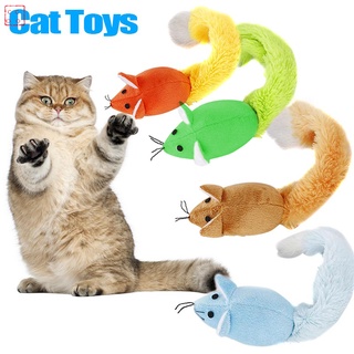 qbj - ratón de cola larga para gatos, juguetes para mascotas, gato, entrenamiento, juguete interactivo con catnip
