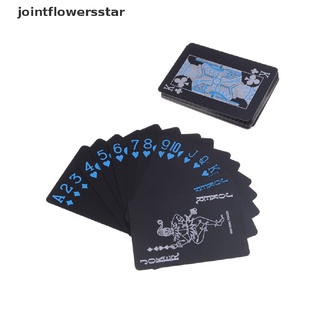jsco negro plástico pvc poker impermeable magia cartas de juego de mesa estrella