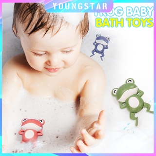 Youngstar-Baby juguetes de baño de Paddle rana viento reloj juguetes piscina juego de agua verano playa juguetes 0-3 años animales cangrejo rana para niños juguetes de agua regalos
