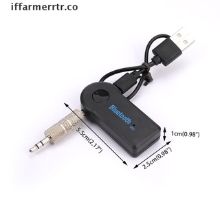 [iffarmerrtr] receptor inalámbrico bluetooth de 3,5 mm usb para aux estéreo audio música coche adaptador micrófono co