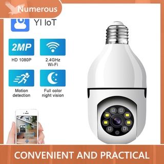 NUMEROUS_CO 1080P E27 PTZ Cámara IP WiFi Movimiento Auto Seguimiento 4X Zoom Digital De Dos Vías Hablar A Todo Color Visión Nocturna CCTV