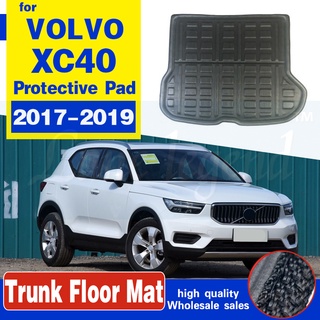 Bandeja de coche de arranque forro de carga trasera cubierta del tronco mate alfombrilla de maletero piso alfombra barro antideslizante para Volvo Xc40 2017 2018 2019
