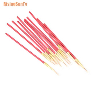 Risingsunty (~) rojo 10 unids/Set fino pintado a mano delgado gancho línea pluma dibujo arte plumas pincel de pintura,