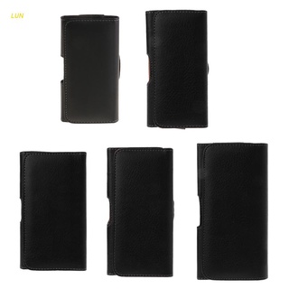 Lun Universal Para hombre De cuero negro con cinturón/Bolsa Para teléfono/Bolsa De Cintura Horizontal Para Iphone/Samsung/Huawei/Xiaomi/accesorios