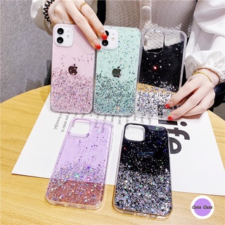 Samsung Note 20 Ultra 10 Pro 9 8 5G Case Hard Glitter Starry Sky Silver Foil Phone Case Soft Silicone Shockproof Clear Cover