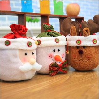 feliz navidad santa claus muñeco de nieve reno caramelo bolsa de navidad fiesta decoración bolsas de regalo