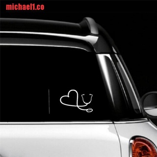 【michael1】Car Sticker On The Heart Of A Nurse Doctor Stethoscope Love St