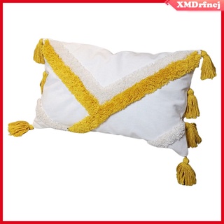 fundas de almohada boho amarillos tufted decorativas para almohadas