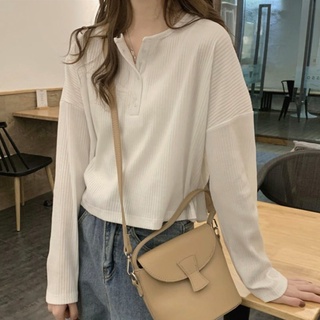 2021 primavera y otoño nueva versión coreana blanca suelta interior camiseta de las mujeres versátil estilo extranjero fondo camisa de manga larga ropa superior