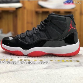 Nike Air Jordan 11 Retro Bred AJ11 negro rojo Playoffs 378037-061 Unisex zapatos de baloncesto