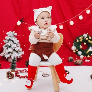 gaires 1-3 años de edad calcetines de bebé niño antideslizante suela recién nacido piso calcetines lindo estéreo muñeca de dibujos animados otoño invierno algodón grueso navidad/multicolor (7)