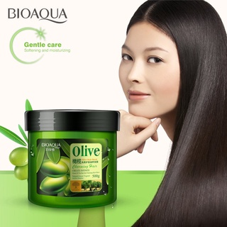 500g natural oliva cuidado del cabello máscara nutritiva hidratante suave mascarilla para el cabello (5)