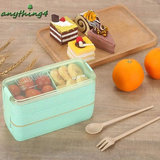 • Utensilios de cocina de 3 capas caja de almuerzo sellada a prueba de fugas Bento caja portátil contenedor de alimentos conjunto (7)