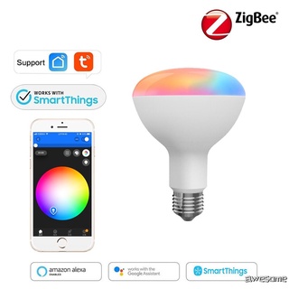 Tuya zigbee Smart LED Bombilla 10W RGBCW Control De Voz Trabajo Con Alexa Echo Plus Google Home Impresionante