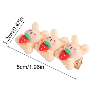 FOOT Women Girls Hair Clip Rabbit Side Bangs Barrettes Duckbill Clip Candy Color Fashion Styling Accessories Bear Hairpin (3)