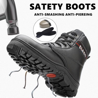 Zapatos de seguridad botas de seguridad de corte mediano de acero puntera zapatos de trabajo de los hombres impermeable táctica botas de soldadura zapatos de senderismo zapatos de fuerzas especiales frío y caliente zapatos de trabajo
