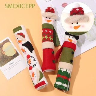 SMEXICEPP 3Pcs Practical Microwave Oven Handle Covers Christmas Protector Refrigerator Door Handle Covers Decorations Cute Kitchen Dishwasher Snowman