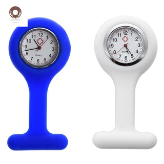 silicona gel enfermeras fob reloj (lavable, sin infección) blanco y enfermeras broche de goma de silicona túnica fob reloj azul (1)