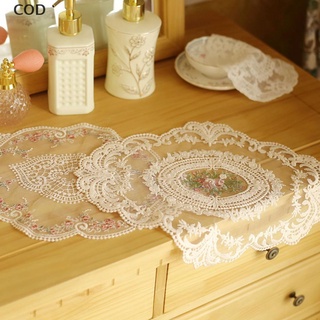 [COD] 1Pc Dining Table Embroidery Placemat European Style Lace Fabric Plate Mat HOT
