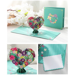bts1 3d corazón flor pop-up tarjeta para todas las ocasiones cumpleaños hecho a mano tarjetas de felicitación (5)