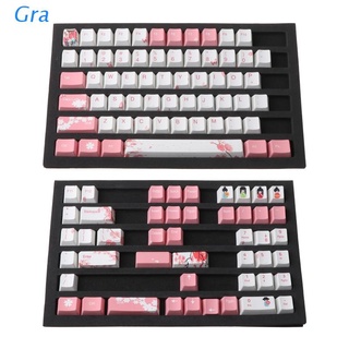 Gra 104 Keys OEM PBT Keycaps Full Set Mechanical Keyboard Keycaps PBT Dye-Sublimation Cherry Blossom Keycaps