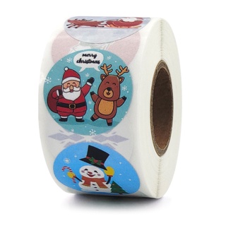 es 500pcs feliz navidad pegatinas rollo 128 patrones de navidad decorativo sobre sellos pegatinas para tarjetas regalo