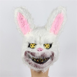 stockade horror killer mascara espeluznante adulto protección halloween protección de felpa fantasma miedo conejo sangre blanco conejito tocado (4)