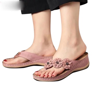 Las mujeres sandalias 2020 dulce flor Flip Flop señoras sandalias de las mujeres zapatos de playa plataforma cuña verano sandalias para las mujeres calzado