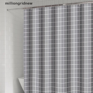 [milliongridnew] cortina de ducha impermeable gris a cuadros, cortinas de baño con 12 ganchos