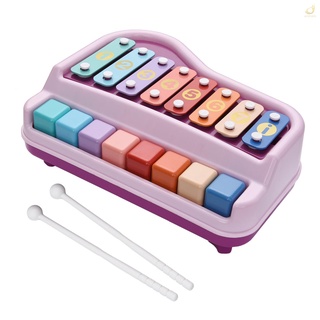 2 en 1 piano xilófono instrumento musical juguete con mazos 8 llave multicolor para niños niñas