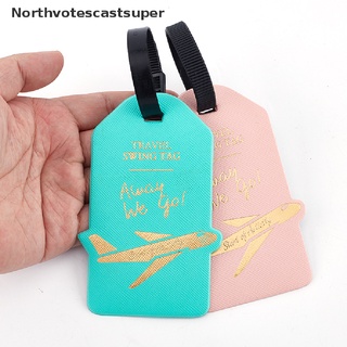 Northvotescastsuper Aircraft PU Leather Luggage Tag Portable Label Suitcase Travel Accessories NVCS