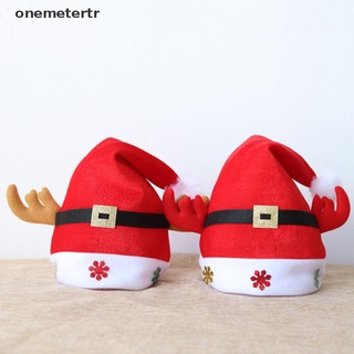 [ong] 1pcs sombrero de navidad Santa Claus LED luz intermitente disfraz decoración de fiesta.