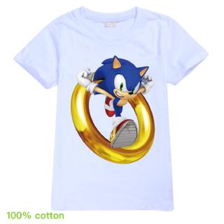 🤷‍♀️Spot 2020 nueva película de dibujos animados Sonic the Hedgehog impresión niño/niñas camiseta 100% algodón bebé ropa de niños 37nq (2)