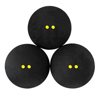BANGQIN Black Squash Ball Racquet Sports Low Speed Ball Two-Yellow Dots Rubber Balls Training Tool Double Yellow Dot Professional for Player Squash Rackets Training Squash Ball/Multicolor (2)
