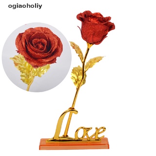ogiaoholiy día de san valentín creativo regalo 24k papel de aluminio chapado en oro rosa amor eterno co