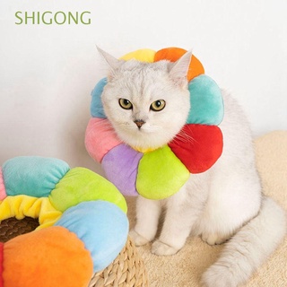 Shigong Collar de gato impermeable suave accesorios para perros Elizabethan Collar Collar Multicolor Anti-mordida curación de algodón gato cono mascotas suministros/Multicolor