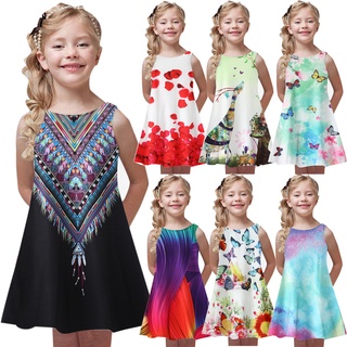 [EFE] vestido de princesa de verano para niñas, vestidos de fiesta sin mangas (1)