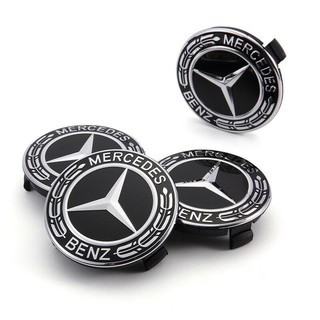4 piezas de 75 mm negro de la rueda del coche centro de la tapa del cubo de la llanta tapas emblema insignia para mercedes benz