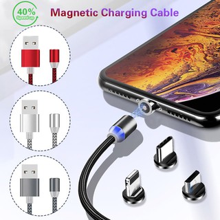 Cables magnéticos USB Micro USB Type-C Lightning Cables con luz LED para IOS Android oppo vivo xiaomi