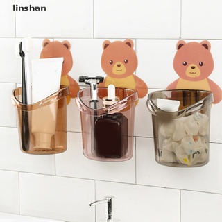 [linshan] Home Bathroom Toothbrush Holder Wall Mount Suction Cup Toothpaste Storage Rack [HOT]