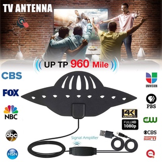 antena de tv digital de 960 millas 4k 1080p para dvb-t tv hdtv negro en forma de ufo amplificador de señal de antena duradera