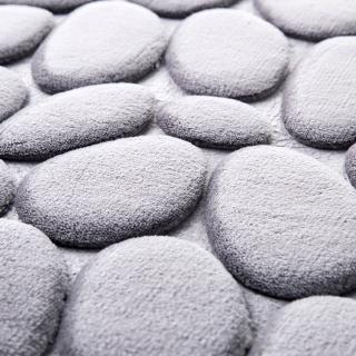 teca suave guijarros alfombra de baño antideslizante pies piso almohadilla de baño (8)