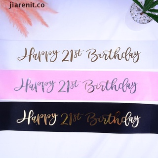 [jiarenit] faja de cumpleaños brillante feliz 21 cumpleaños satén faja para niña fiesta de cumpleaños co