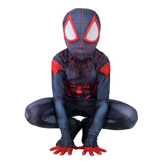 Niños Miles Morales increíble Spider-Man mono Cosplay disfraz niños mono Spi (6)