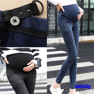 [COD] pantalones de mujer embarazadas Slim Skiny Jeans Casual pantalones vaqueros de maternidad