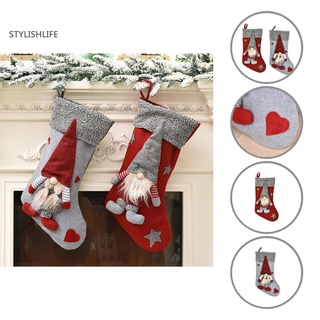 Stylishlife Color brillante colgante calcetín cómodo tacto navidad media sin olor árbol decoración