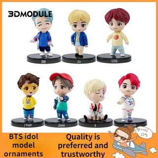 3DModule 7 pzas/Set Bts small Tan Mini Figura Bangtan boys Grupos Bts Anime figurita juguete Idol muñeca De regalo Pvc Modelodecoración (1)